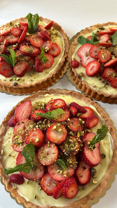 Strawberry Pistachio Cream Tart