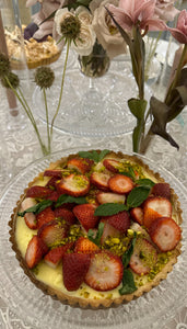 Strawberry Pistachio Cream Tart