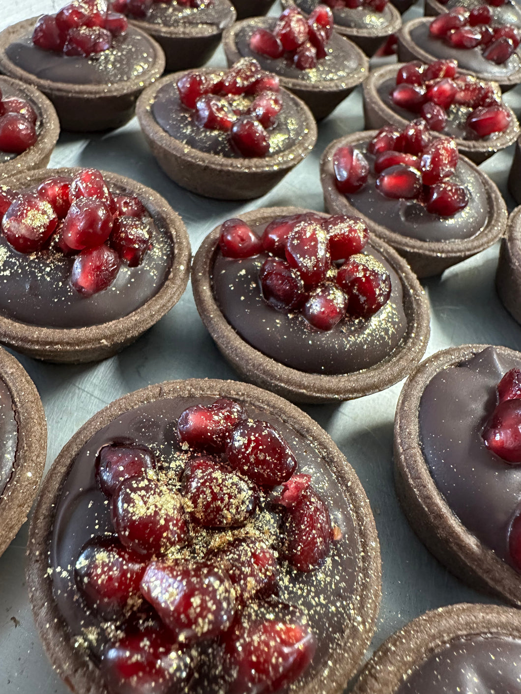 Chocolate Pomegranate Tartlets